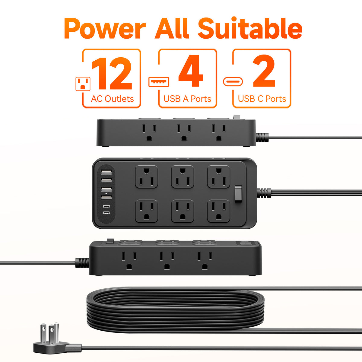 American Standard 6-USB Type-C port multi-functional extension cable